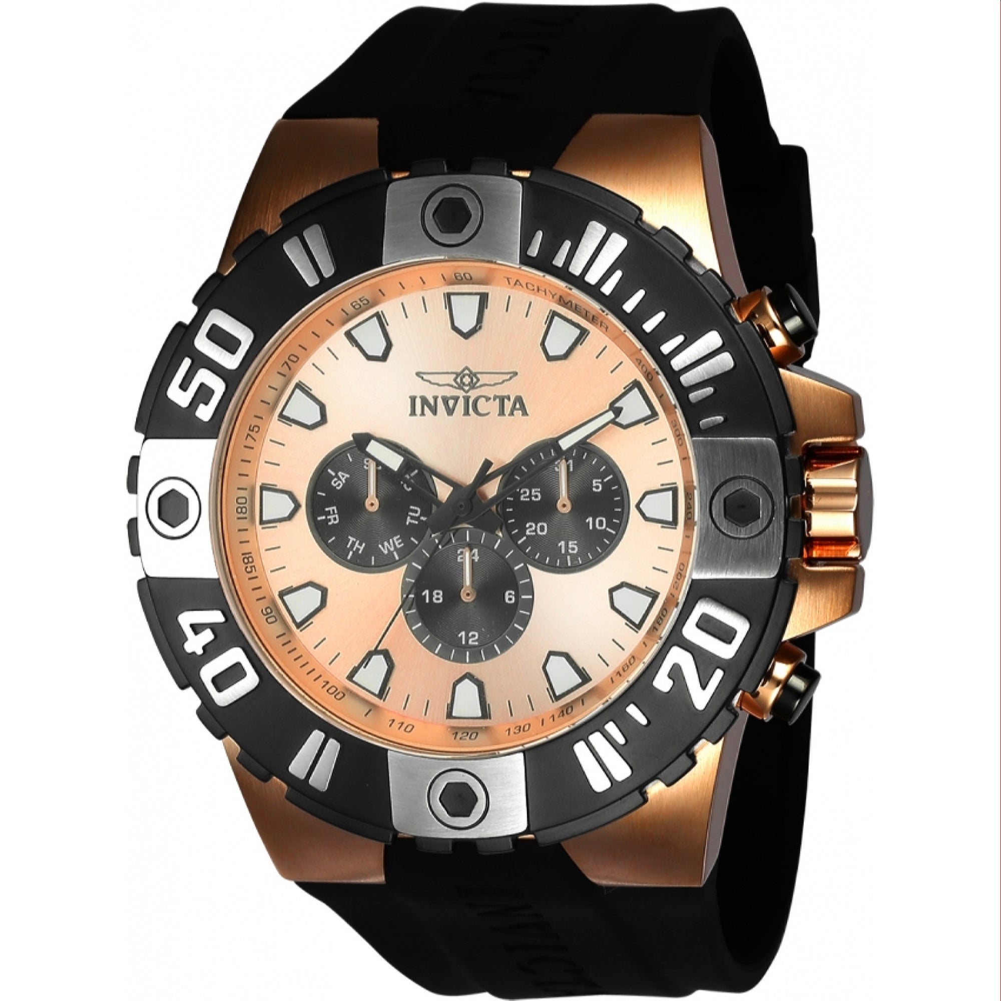 Invicta Quartz Pro Diver Rose Gold Dial Men's Watch 23972