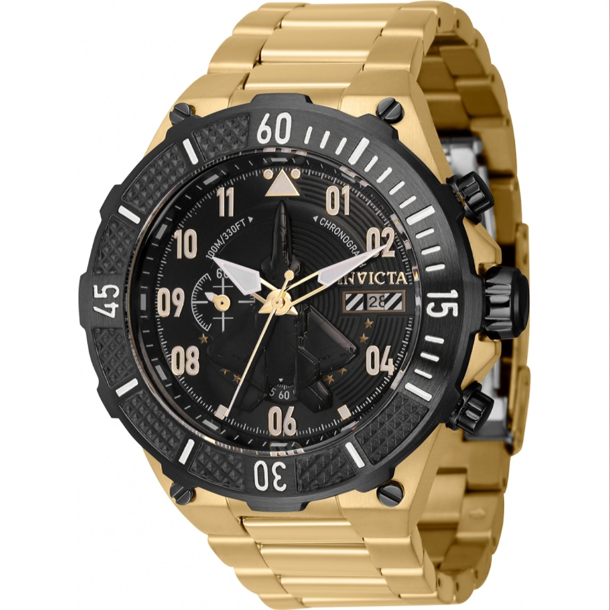 Invicta Quartz Aviator Black Dial Men's Watch 39907