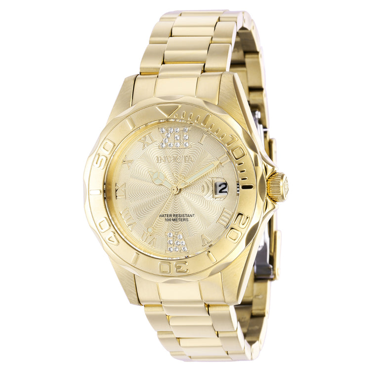 Invicta Quartz Pro Diver Gold Dial Women's Watch 42739