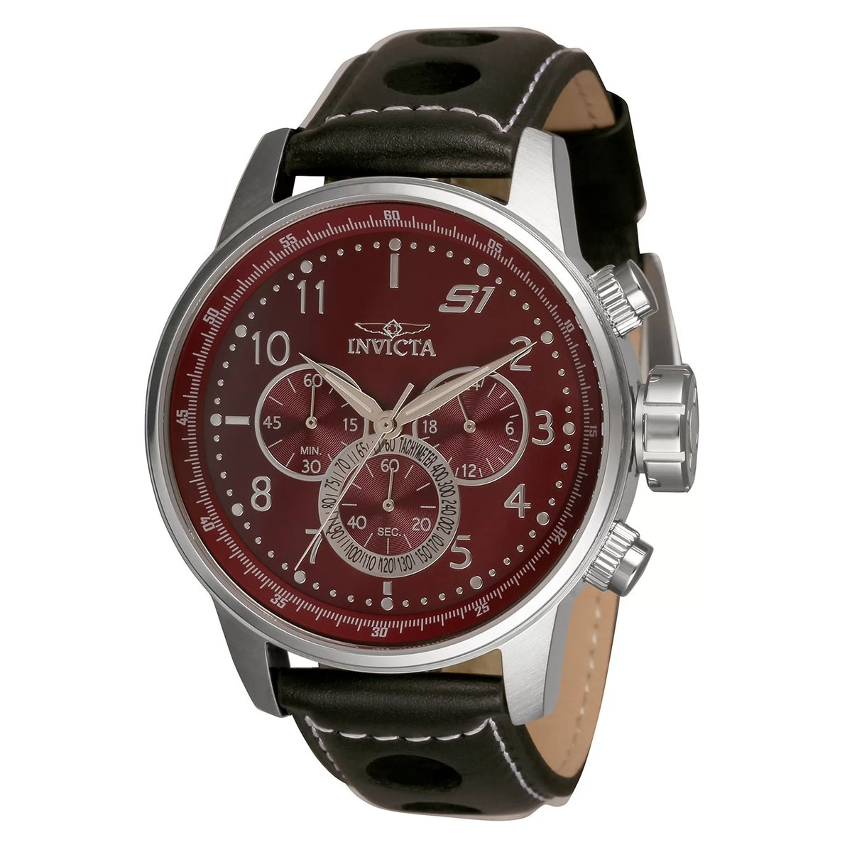 Invicta Men's 30915 S1 Rally Quartz Chronograph Burgundy Dial Watch