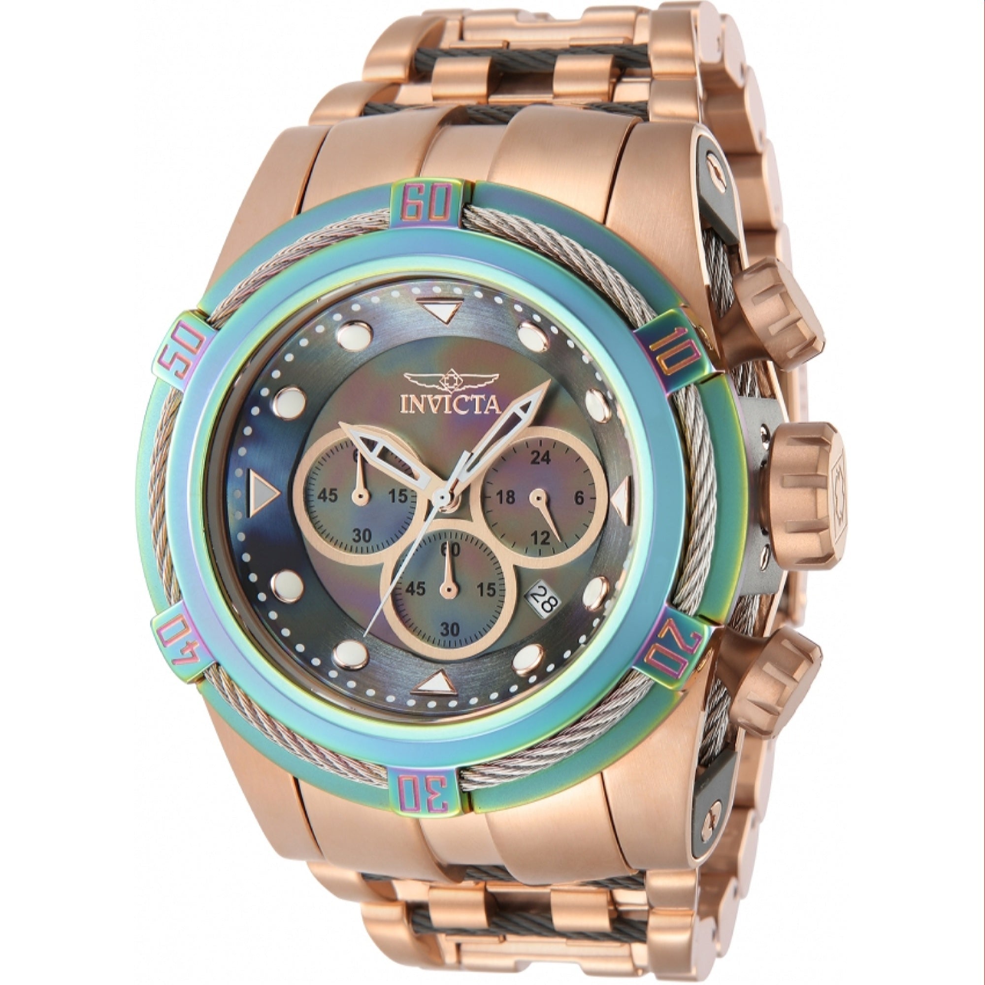 Invicta Quartz Bolt Zeus Rose Gold Dial Men's Watch 43355