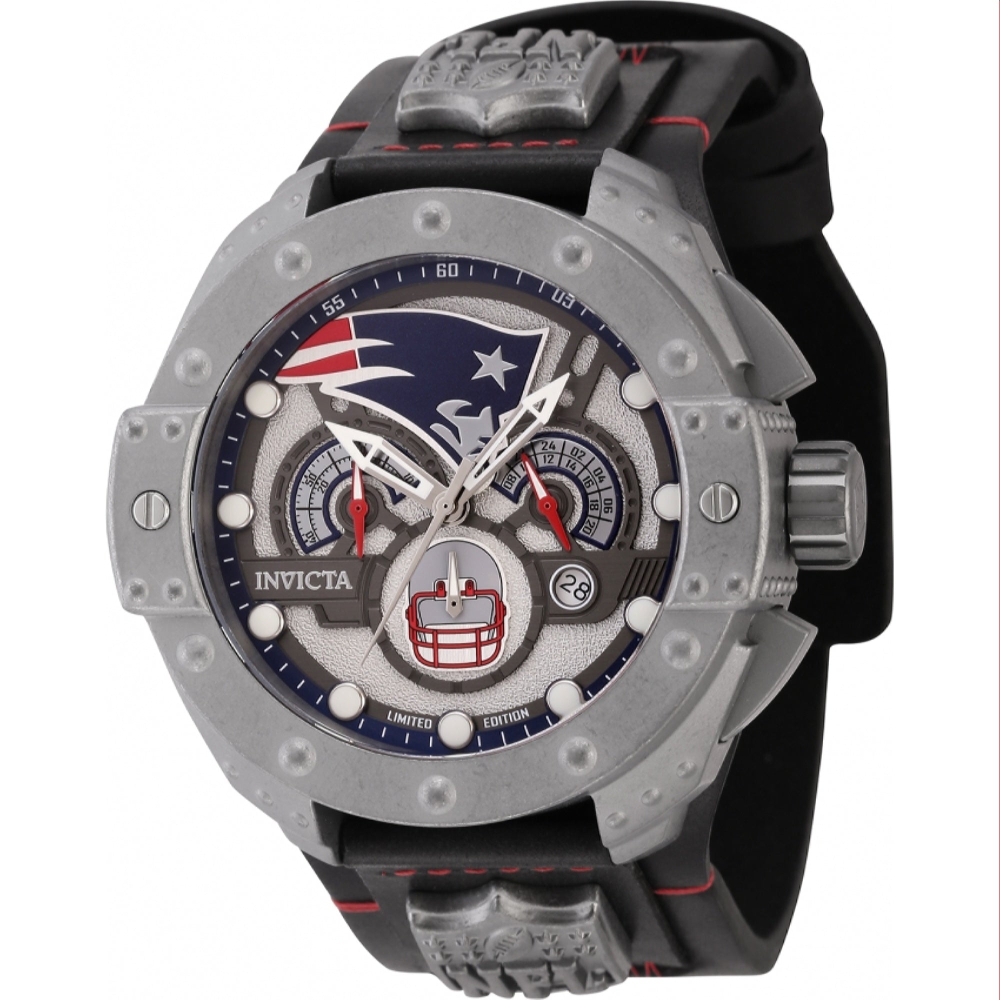 Invicta Quartz NFL Patriots Gun Metal Dial Men's Watch 45122