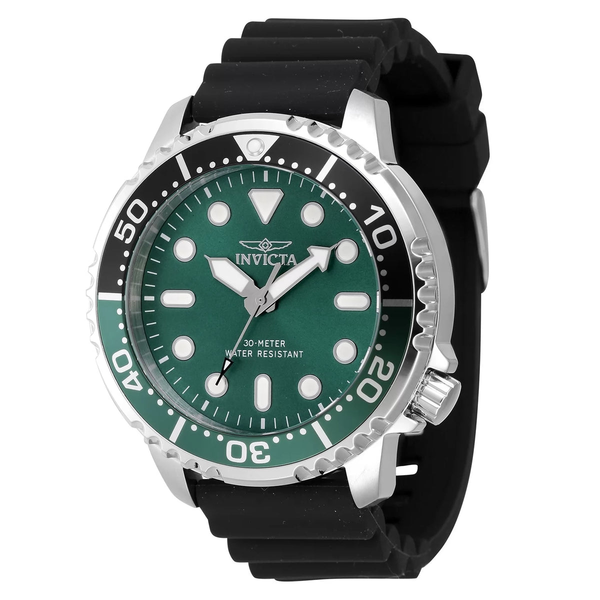 Invicta Men's 47223 Pro Diver Quartz 3 Hand Green Dial Watch