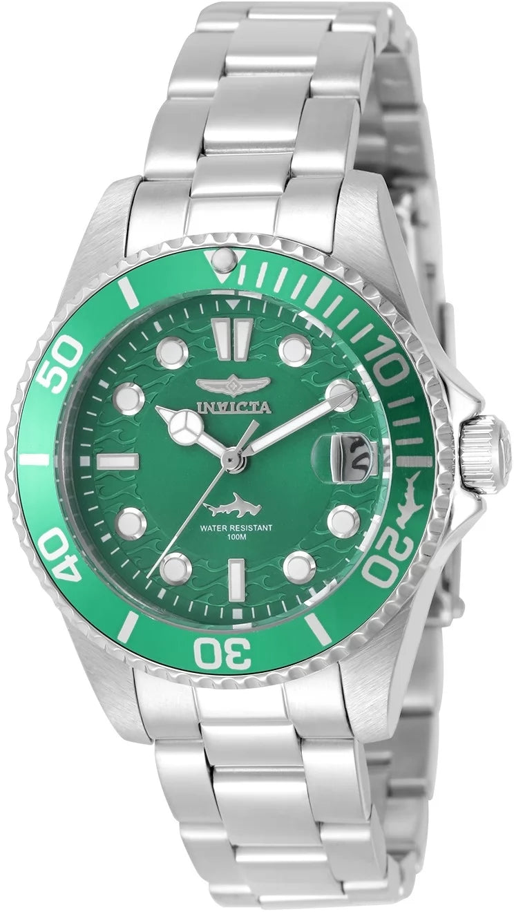 InvictaWomen's 50914 Pro Diver Quartz PC32 Green Dial Watch