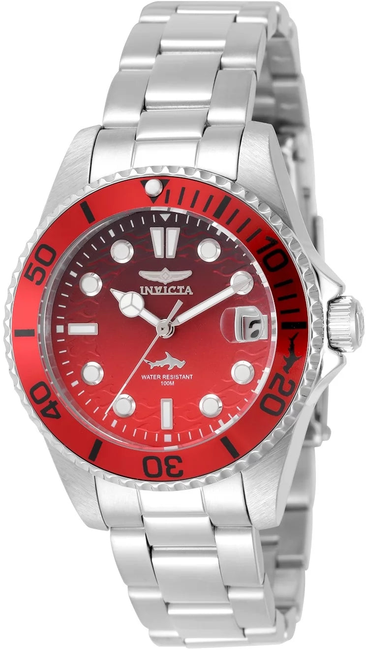 InvictaWomen's 50923 Pro Diver Quartz PC32 Red Dial Watch