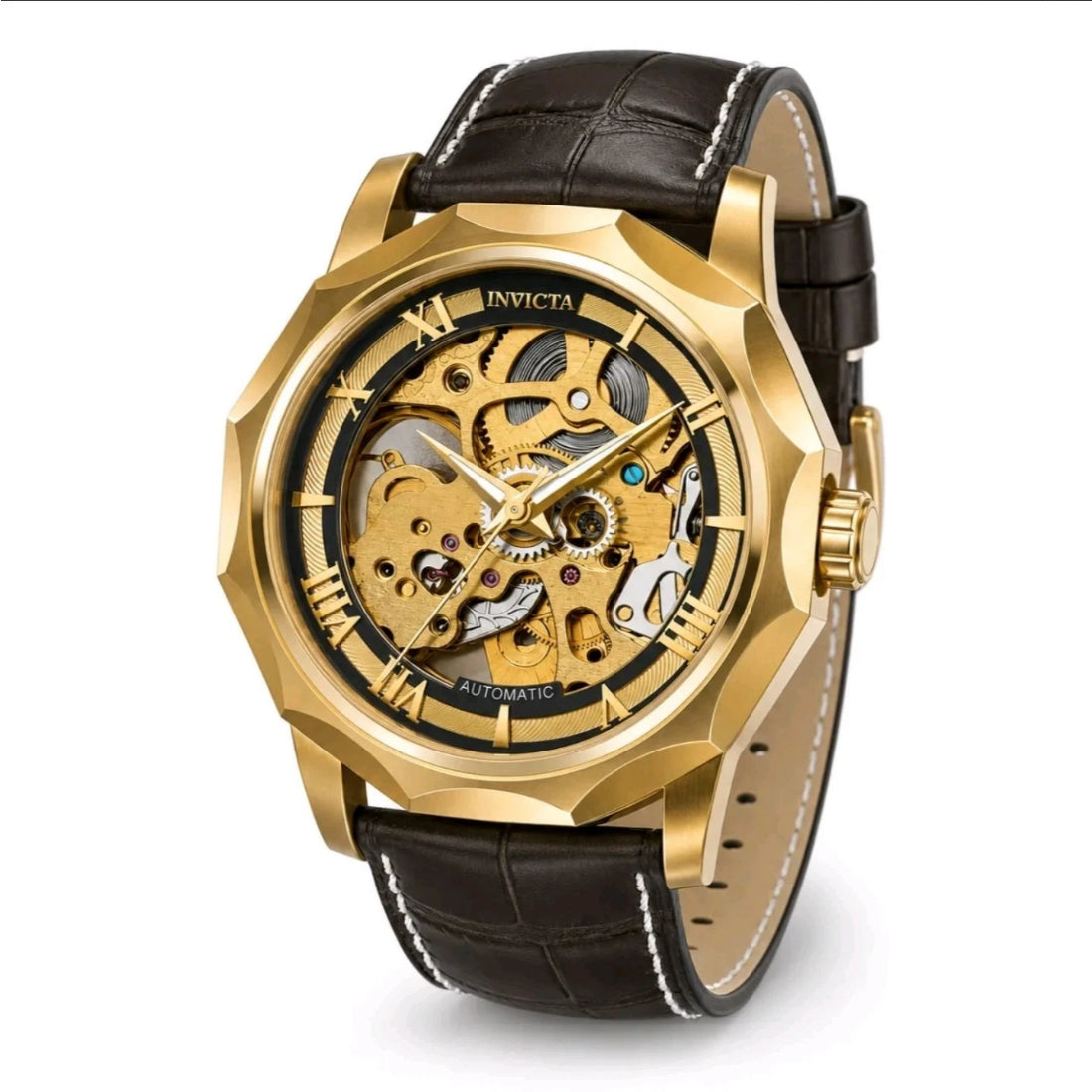 Invicta Automatic Objet D Art Gold Dial Men's Watch 69125