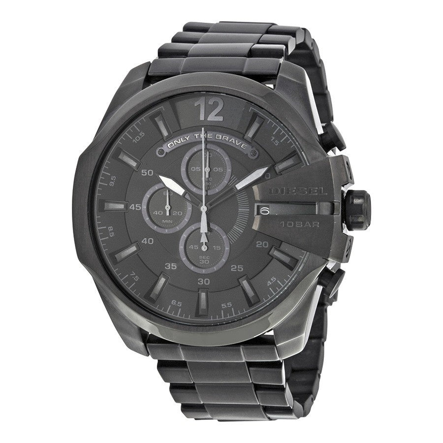 Diesel Mega Chief Quartz Chronograph Black Dial Men's Watch DZ4355