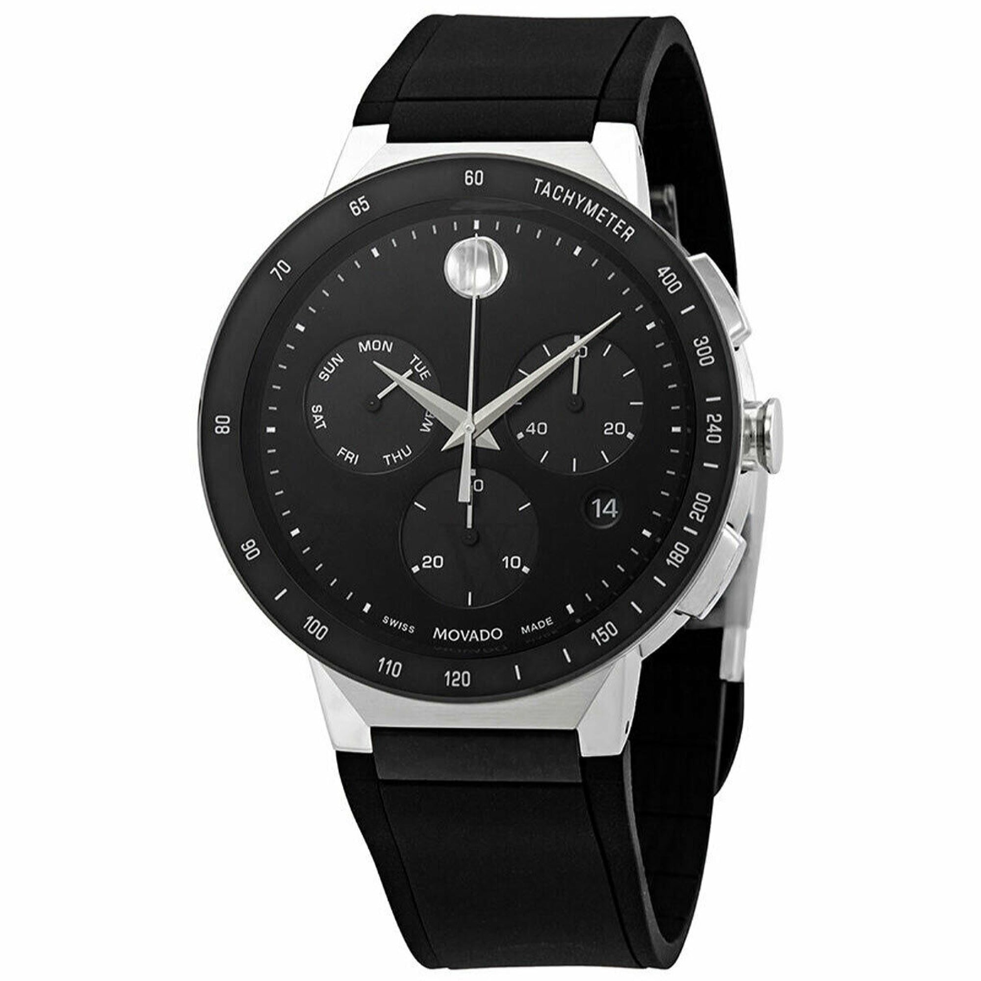 Movado Sapphire Quartz Chronograph Black Dial Men's Watch 0607240