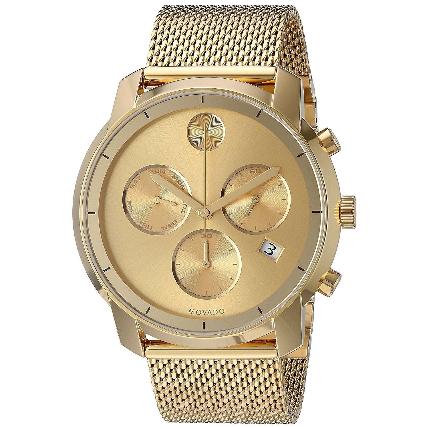 Movado Bold Quartz Chronograph Gold-Tone Dial Men's Watch 3600372
