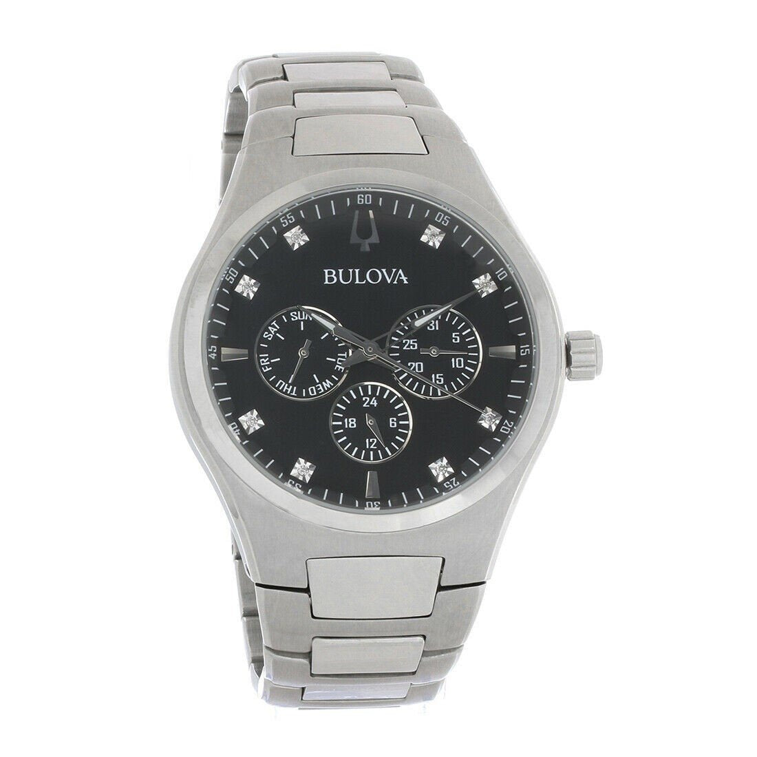 Bulova Diamond Quartz Black Dial Men's Watch 96D143