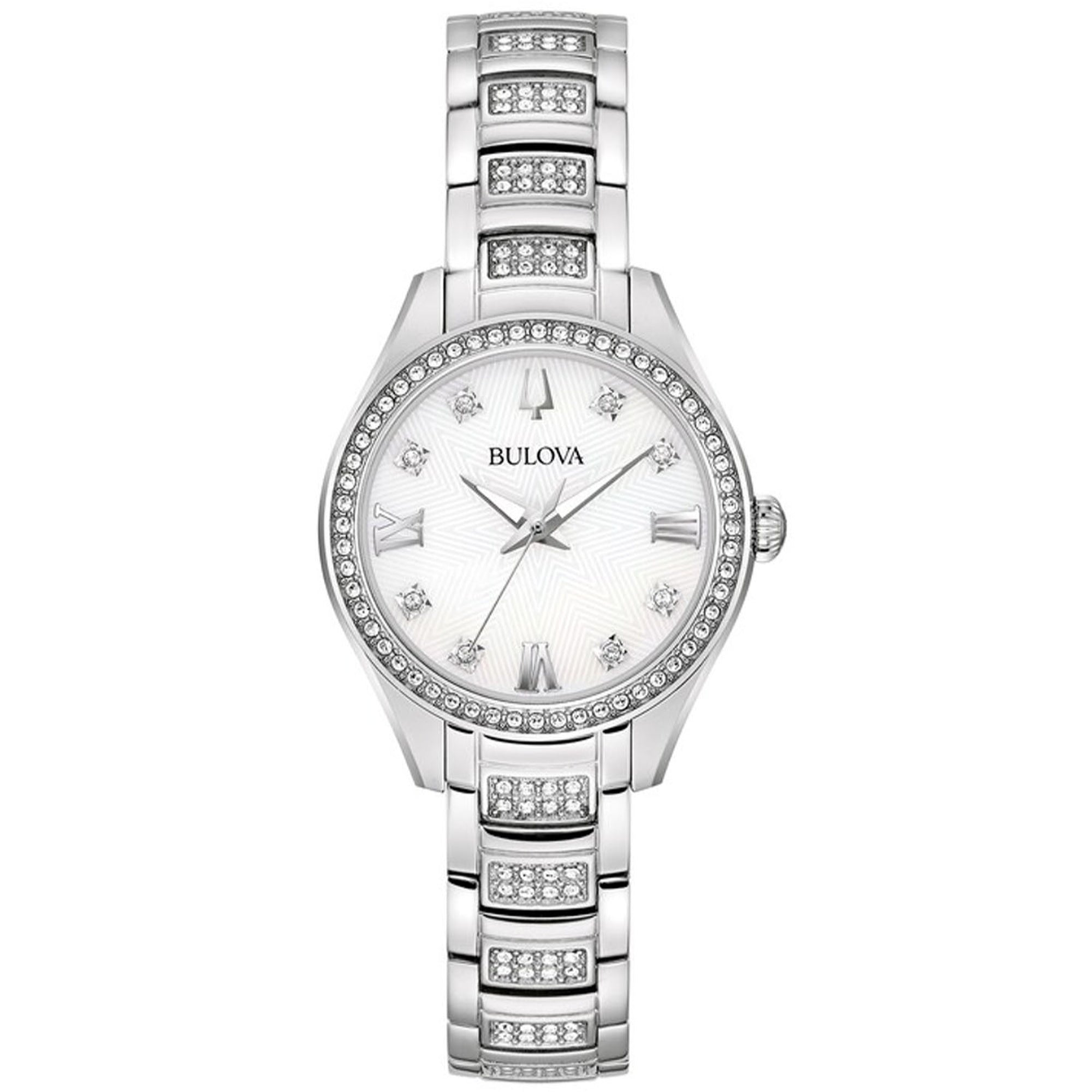 Bulova Quartz Crystal Silver Dial Women's Watch 96L311