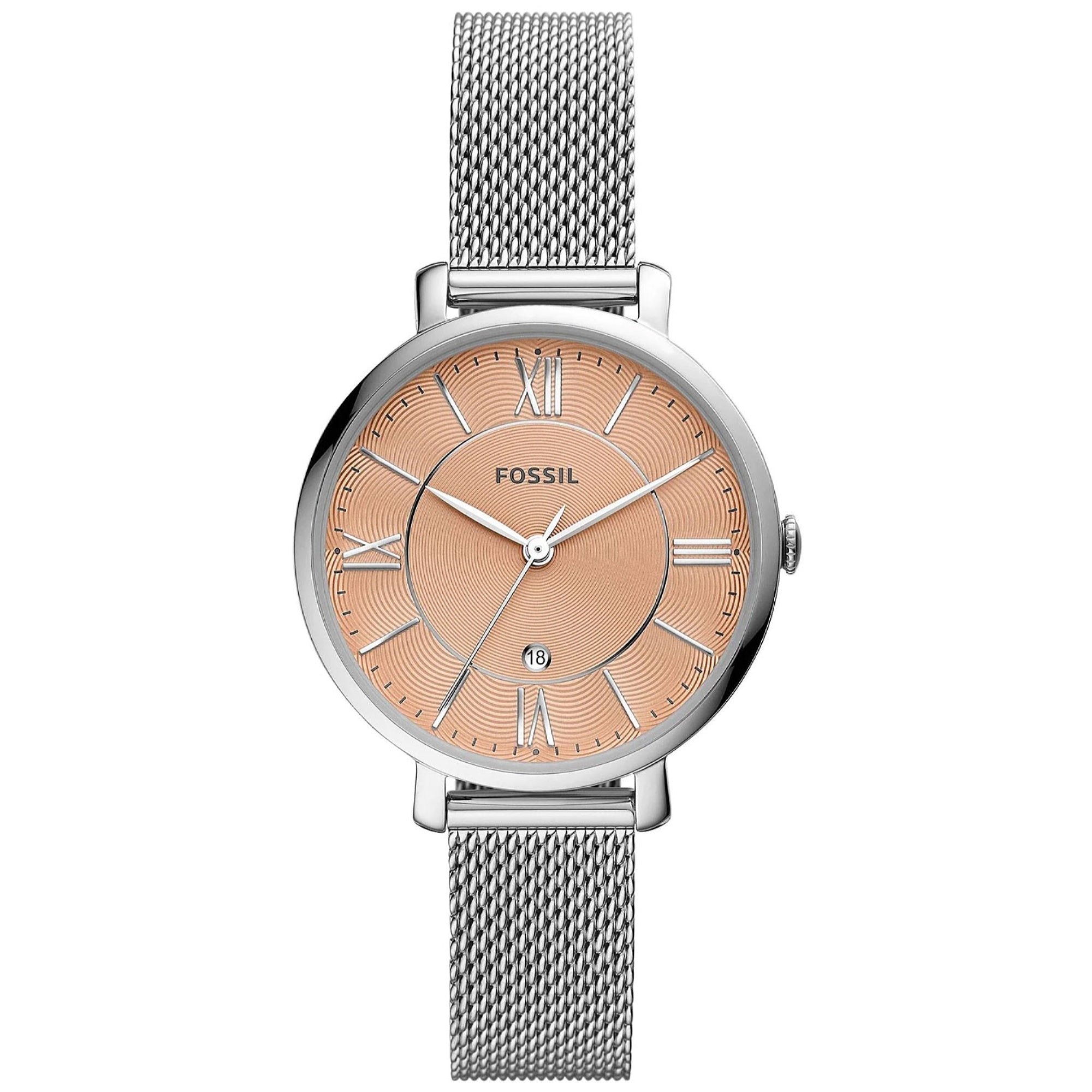 Fossil Quartz Jacqueline Pink Dial Women's Watch ES5089