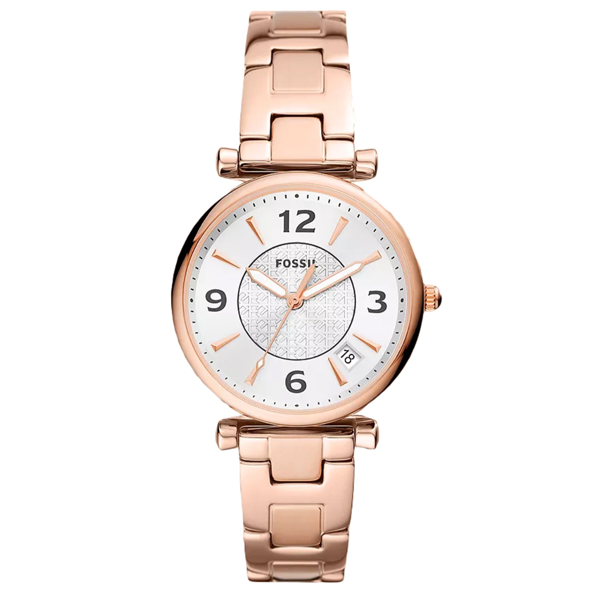 Fossil Quartz Carlie Silver Dial Women's Watch ES5158