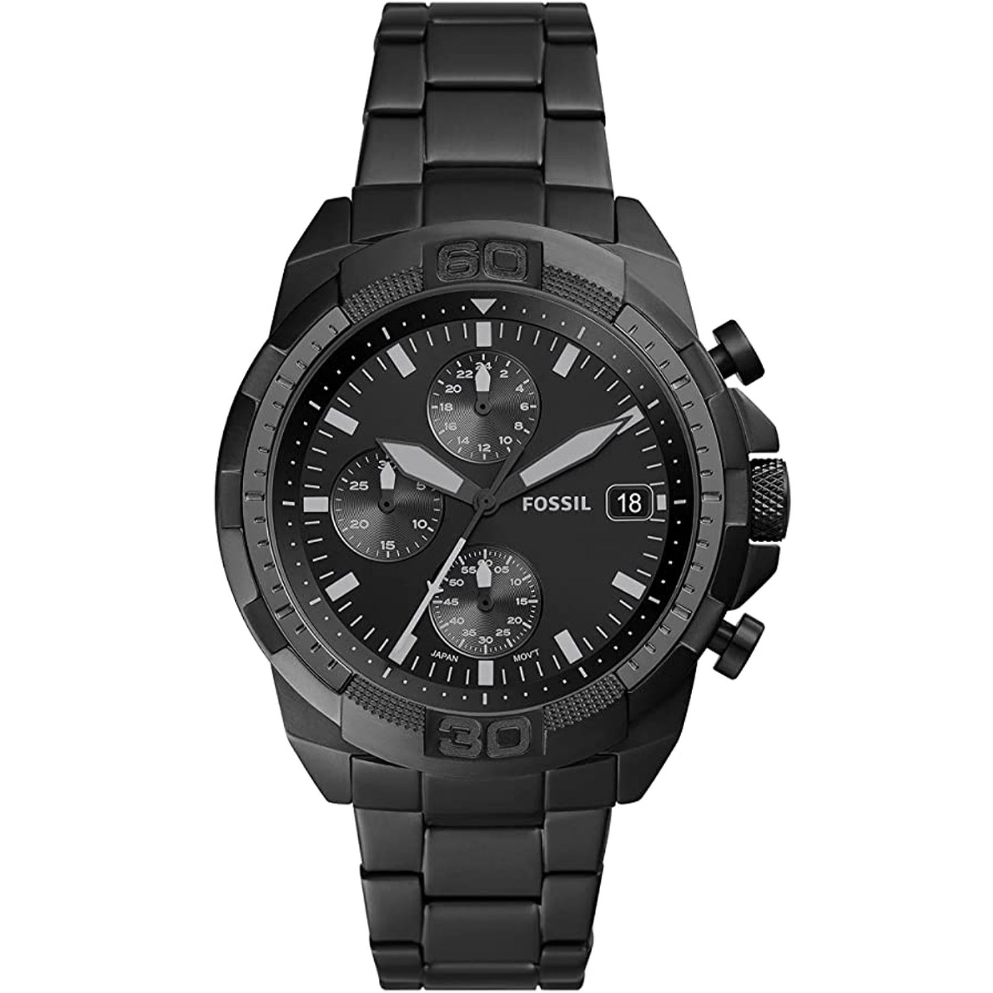 Fossil Quartz Bronson Black Dial Men's Watch FS5853