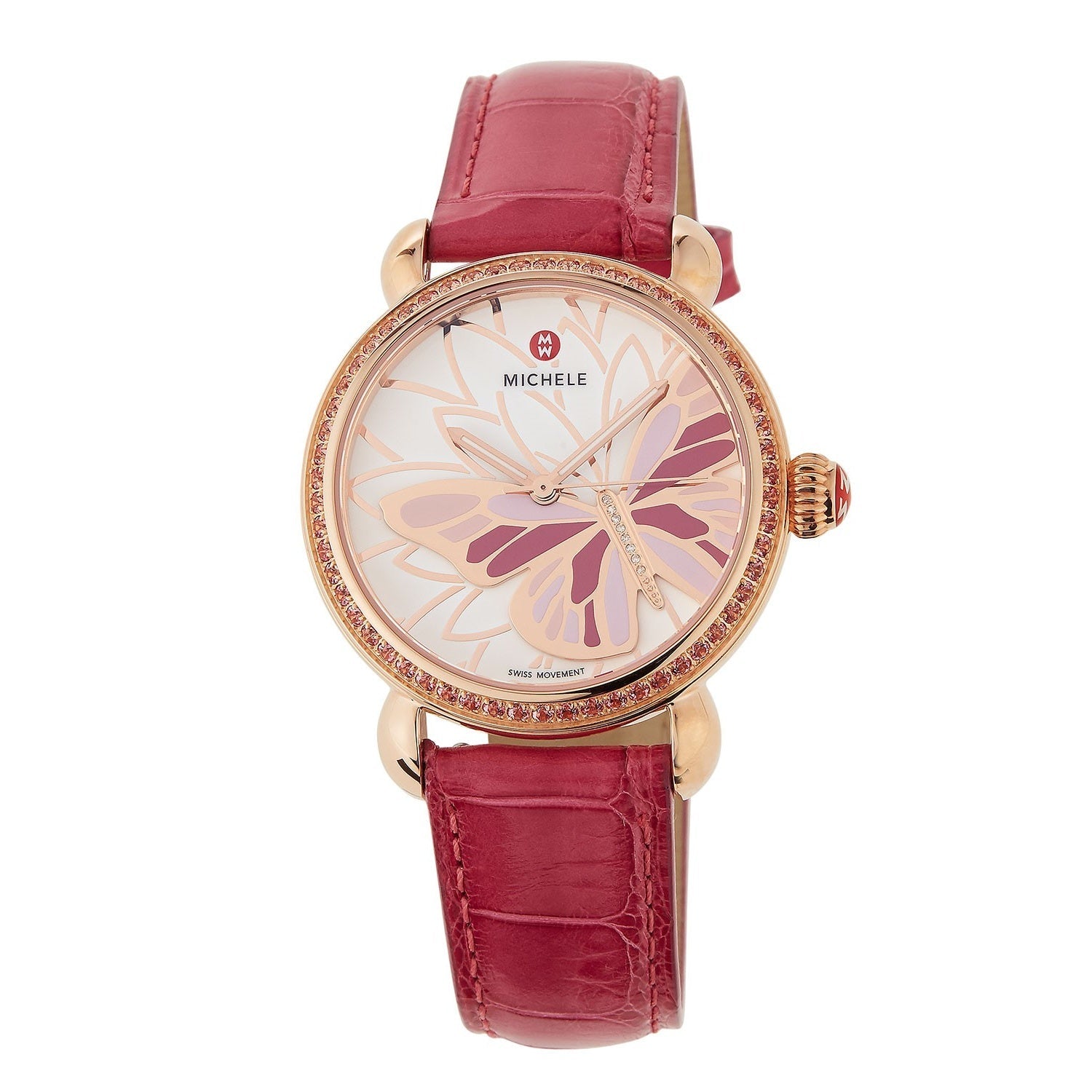 Michele CSX Garden Party Quartz Butterfly Diamond Silver Dial Women's Watch MWW05D000014