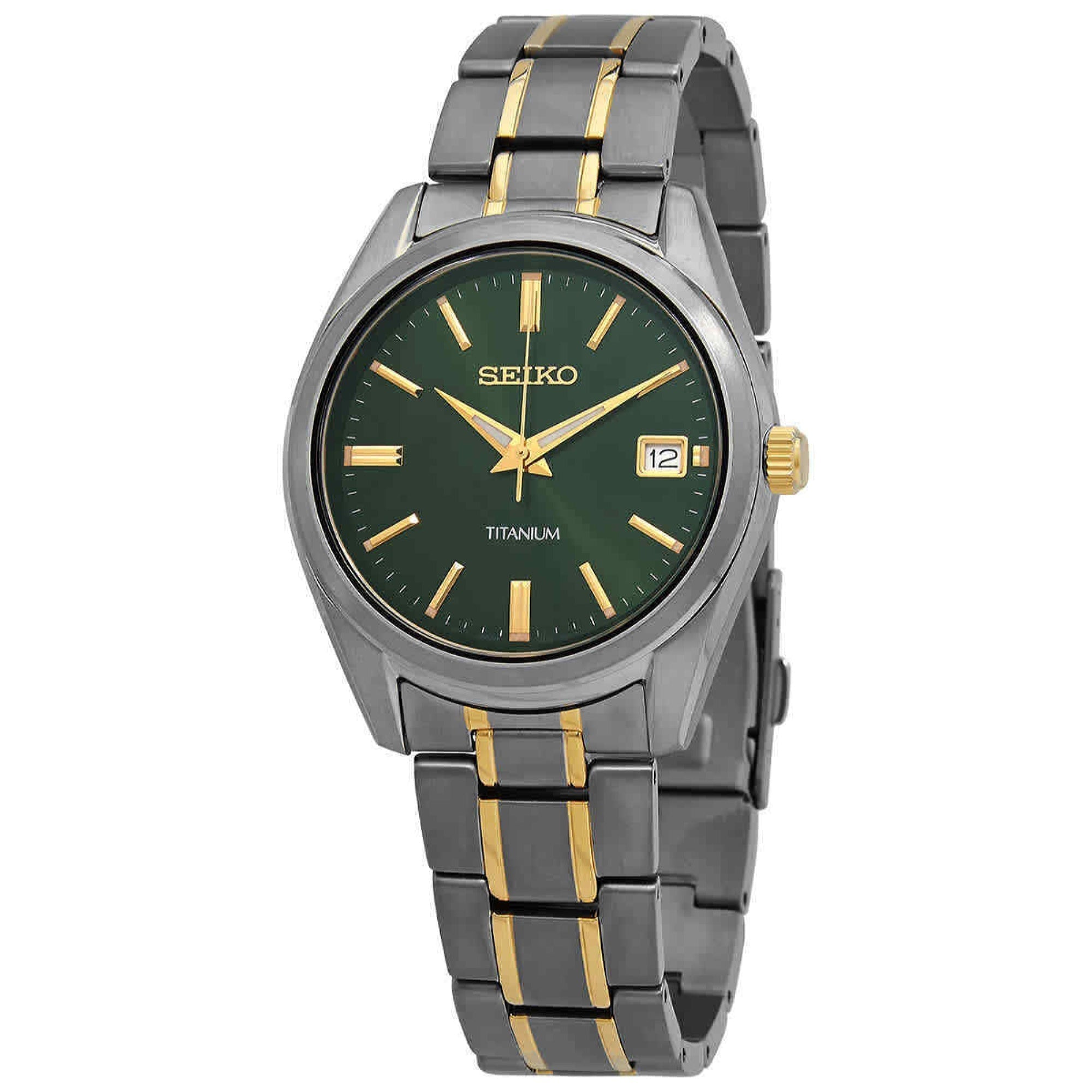 Seiko Classic Quartz Green Dial Men's Watch SUR377