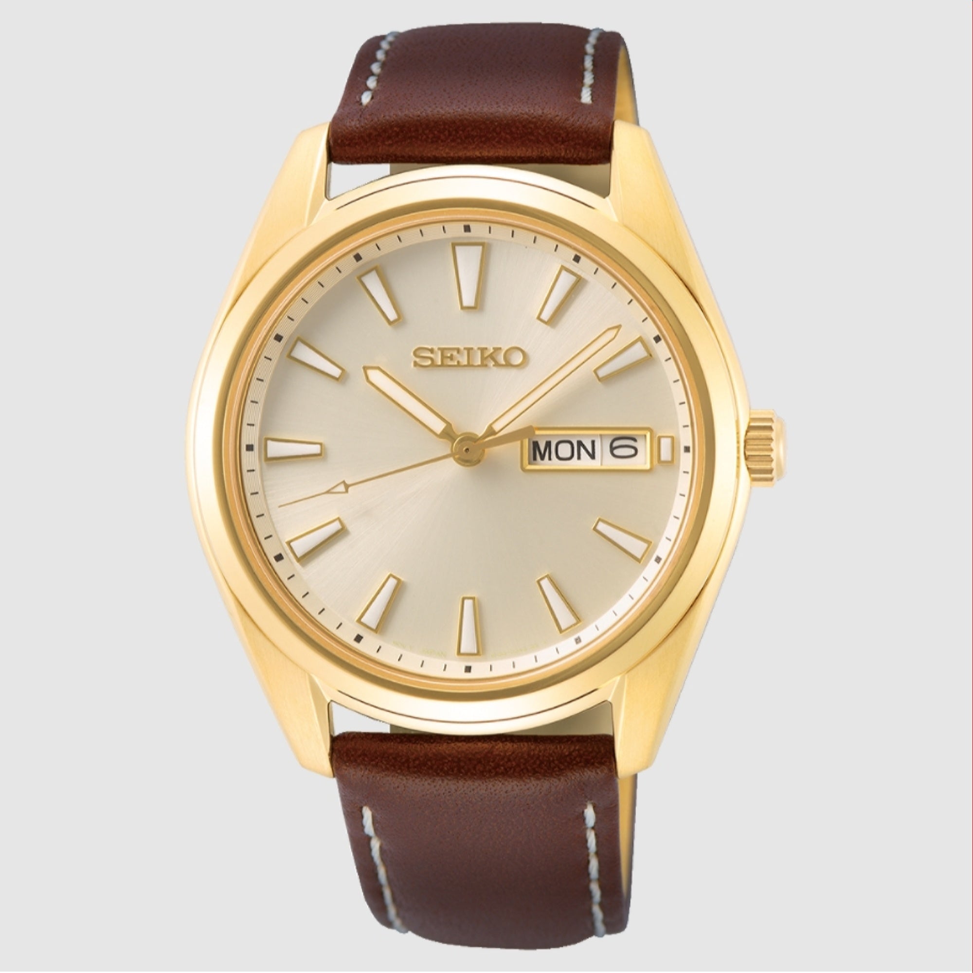 Seiko Quartz Champagne Dial Men's Watch SUR450