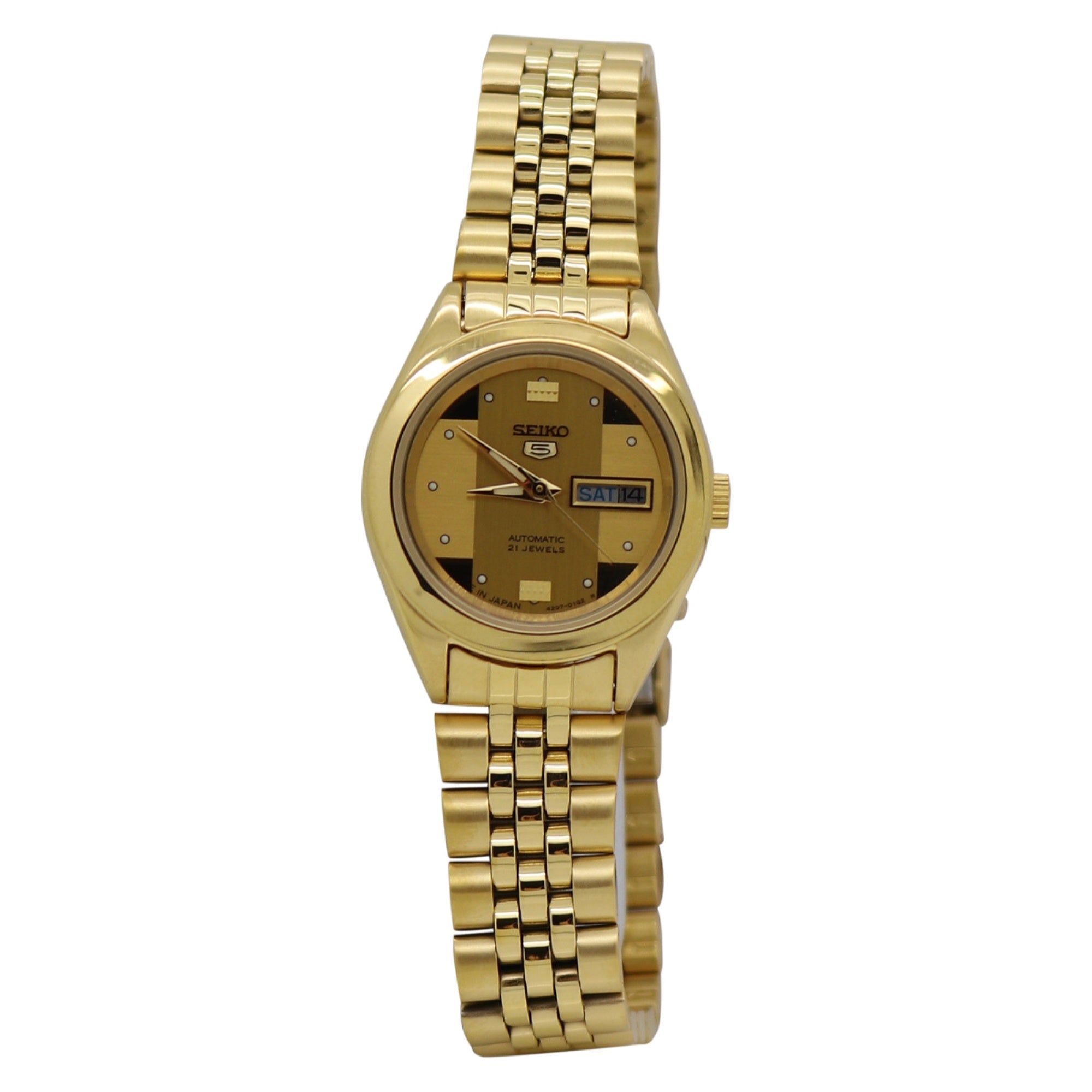 Seiko Seiko 5 Automatic Gold-Tone Dial Women's Watch SYMG14J1