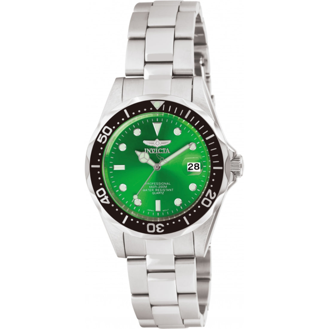 Invicta Quartz Pro Diver Green Dial Men's Watch 10667