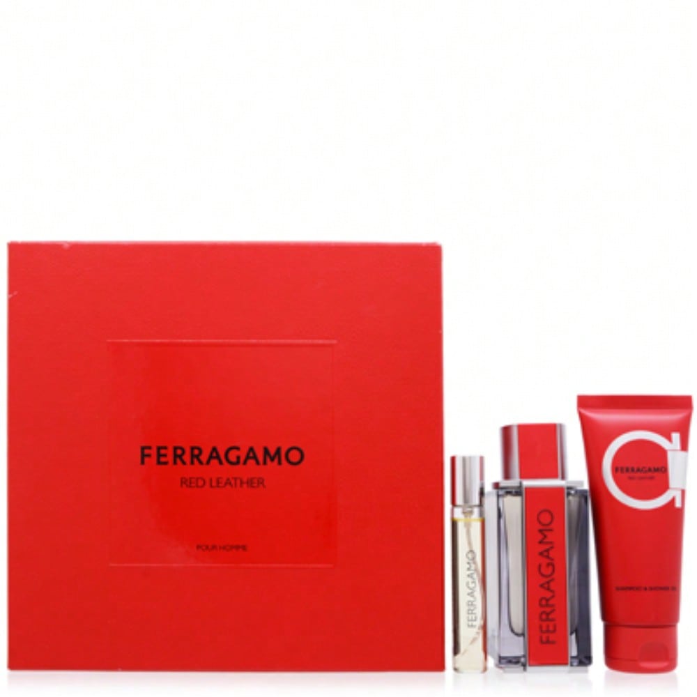 Red Leather by Salvatore Ferragamo Gift Set - Men 8052464899081