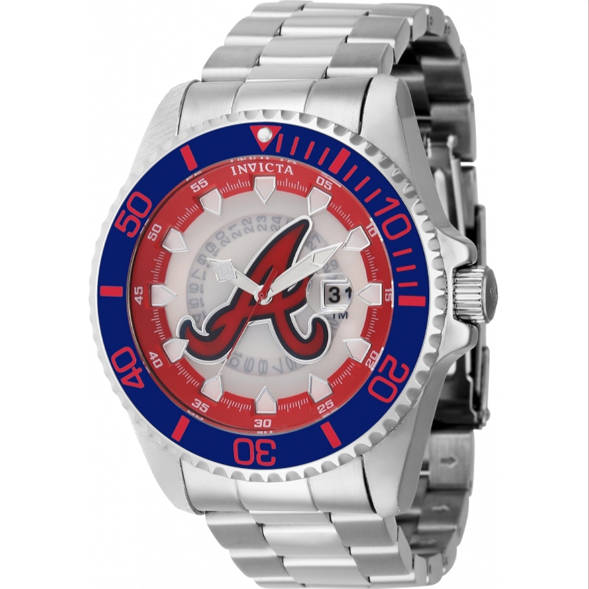 Invicta MLB Quartz MLB Braves Red Dial Men's Watch 43455