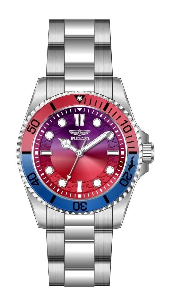 InvictaWomen's 50954 Pro Diver Quartz PC21 Gradient, Purple, Red Dial Watch