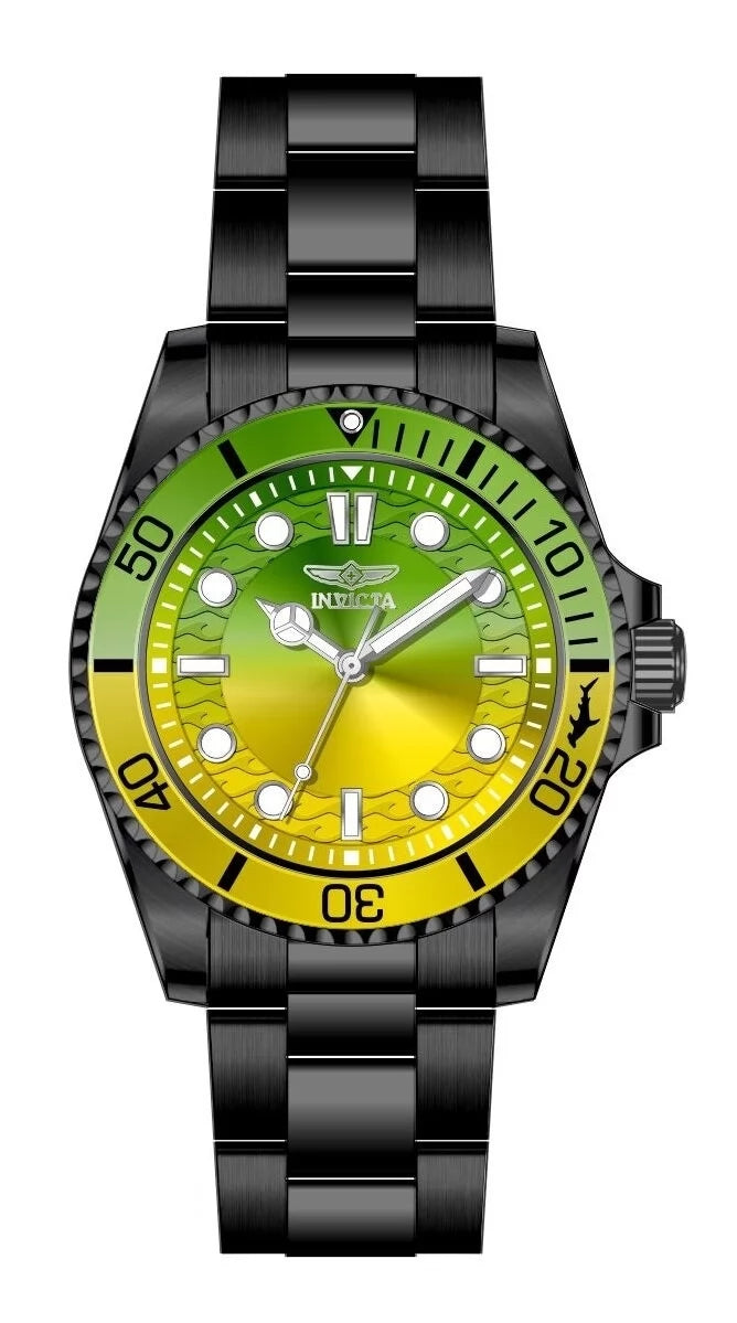 InvictaMen's 50973 Pro Diver Quartz PC21 Gradient, Green, Yellow Dial Watch