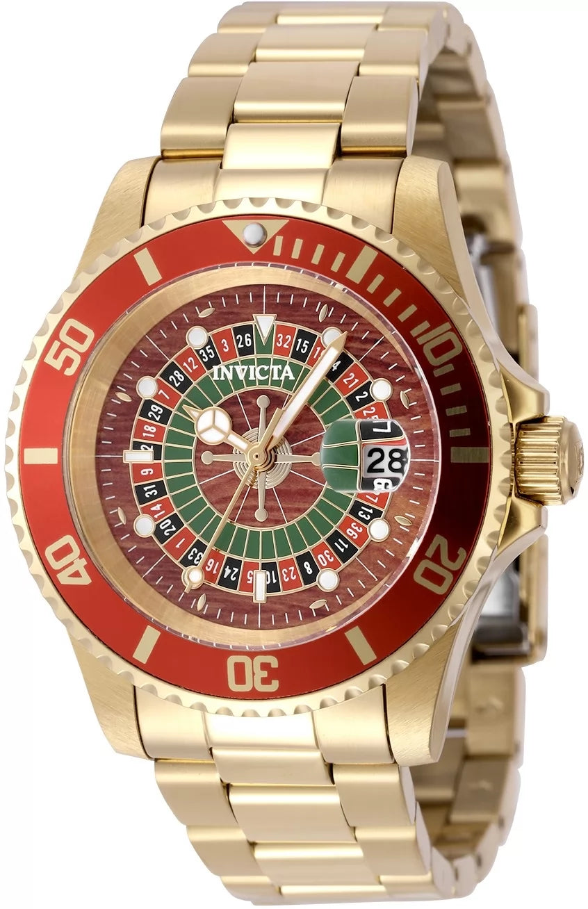 Invicta Men's 50520 Pro Diver Quartz PC32 Green, Red, Black Dial Watch