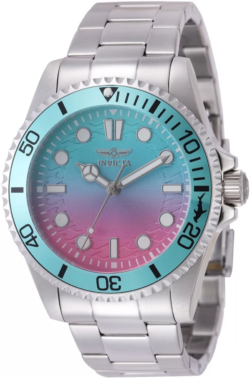 InvictaMen's 50931 Pro Diver Quartz PC21 Gradient, Light Blue, Pink Dial Watch