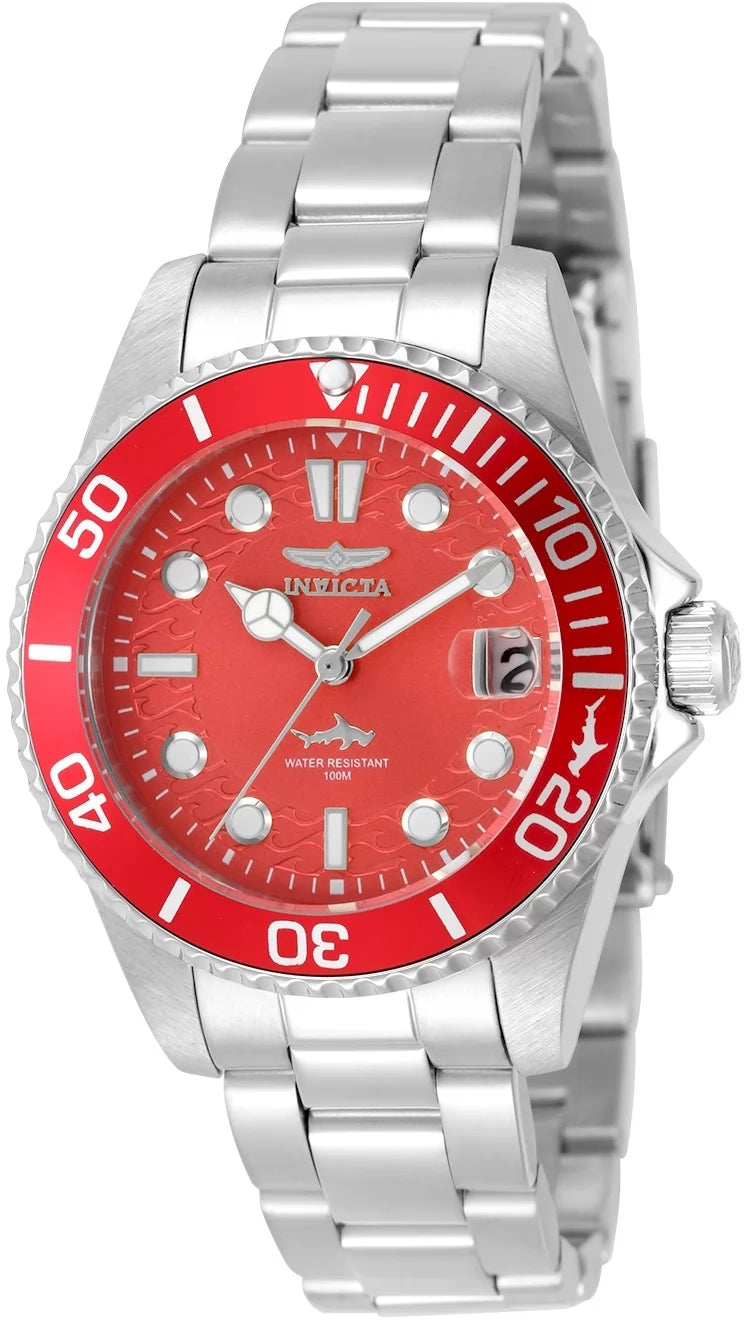 InvictaWomen's 50920 Pro Diver Quartz PC32 Red Dial Watch