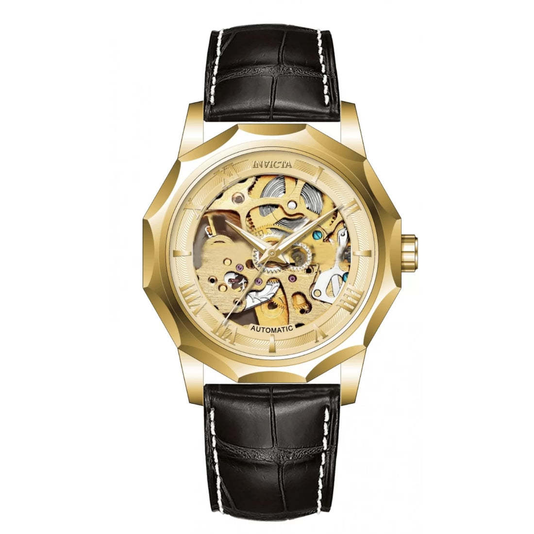 Invicta Automatic Objet D Art Gold Dial Men's Watch 69123