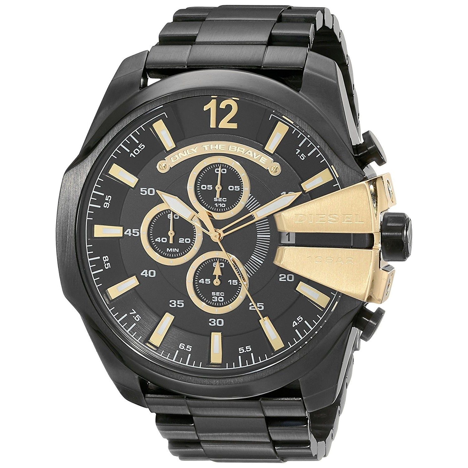 Diesel Mega Chief Quartz Chronograph Black Dial Men's Watch DZ4338