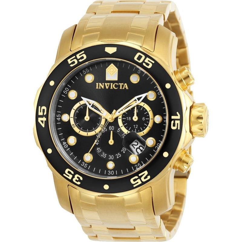 Invicta Pro Diver Quartz Scuba Chronograph Black Dial Men's Watch 0072