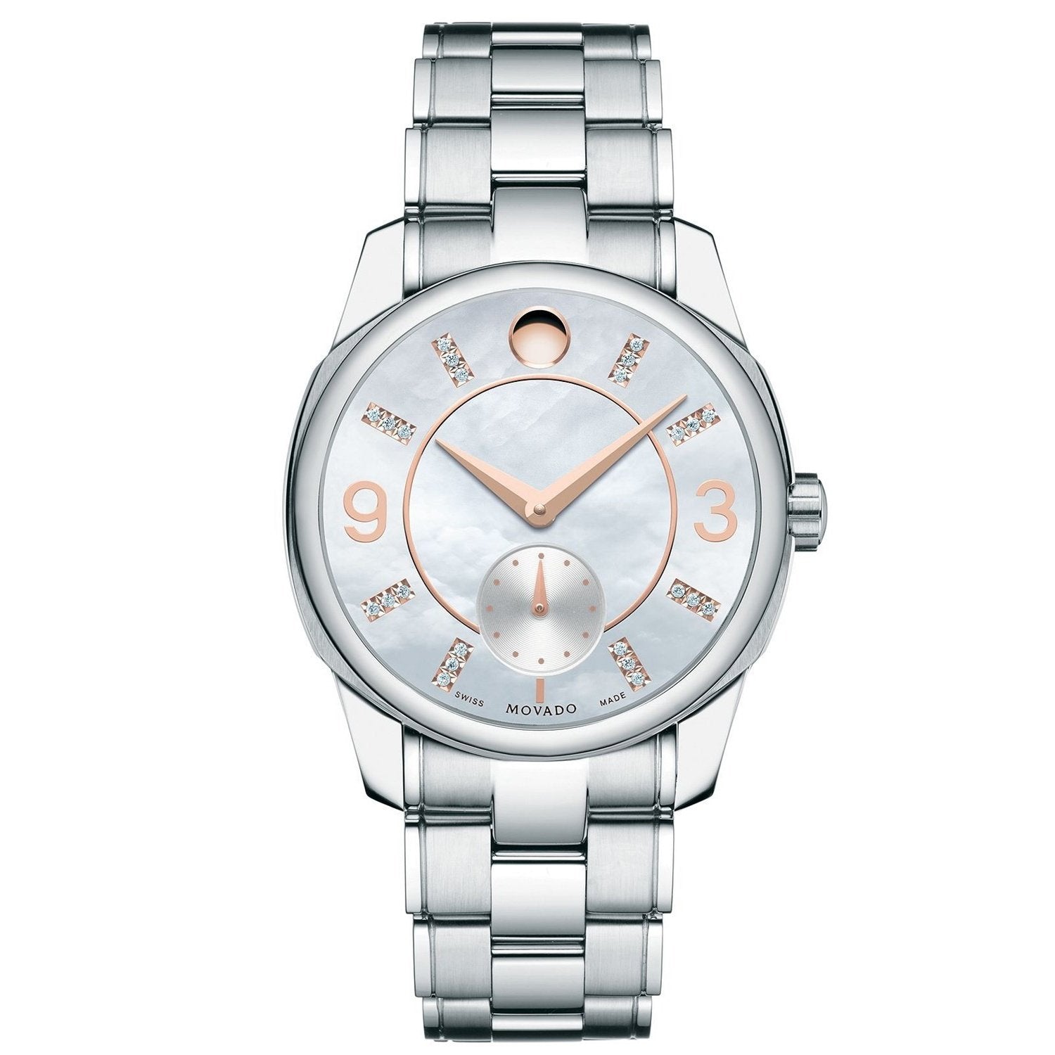 Movado LX Quartz Diamond White Mother of Pearl Dial Women's Watch 0606619