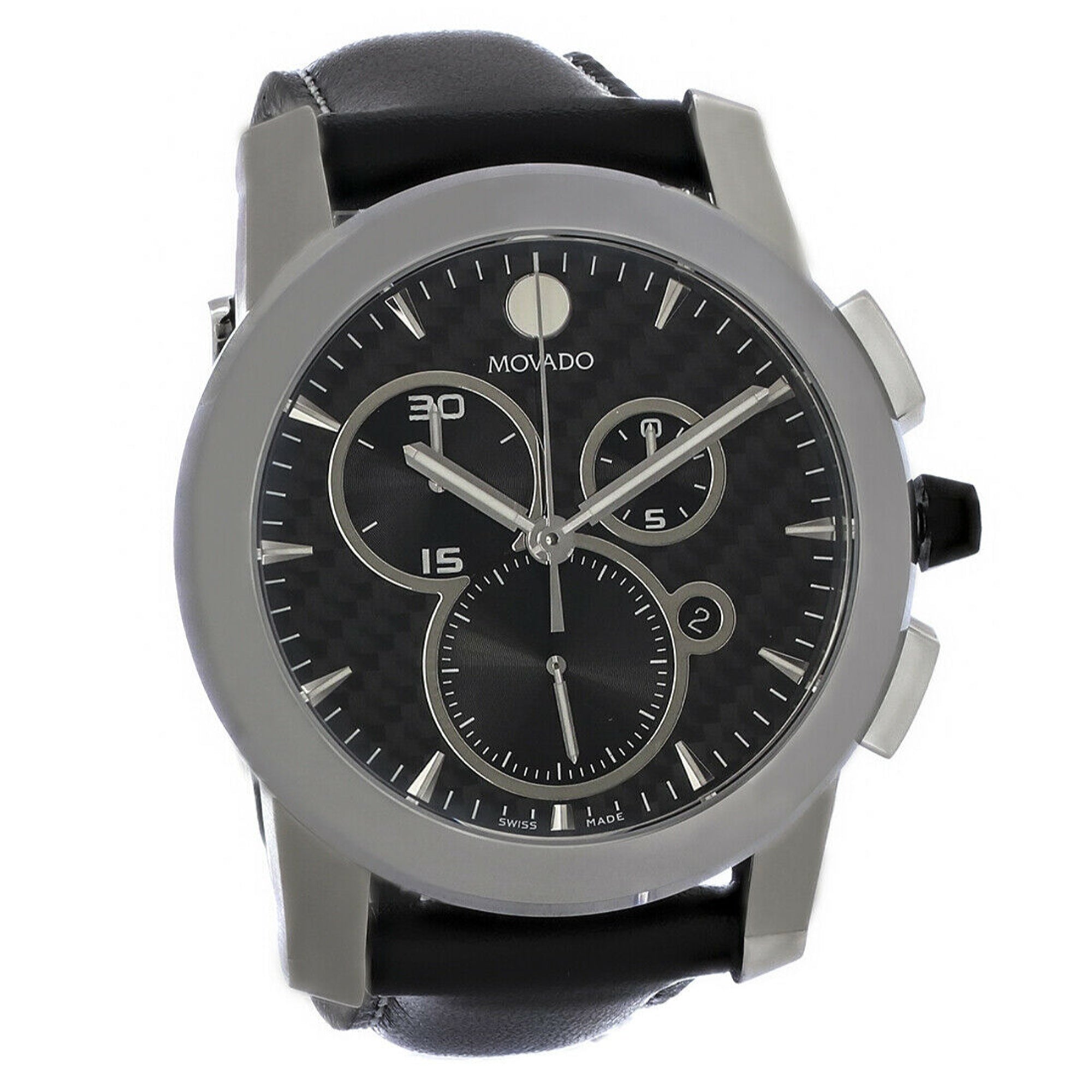 Movado Vizio Quartz Chronograph Anthracite Grey With Printed Index Dial Men's Watch 0607379