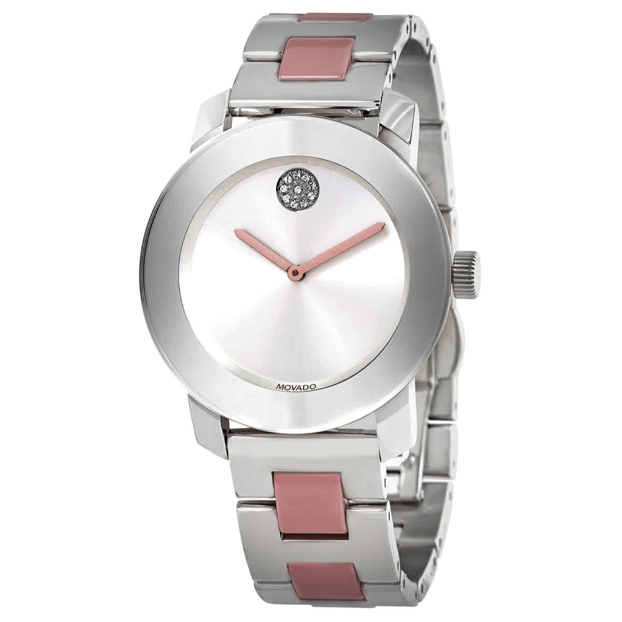 Movado Bold Ceramic Quartz Silver Metallic Dial Women's Watch 3600702