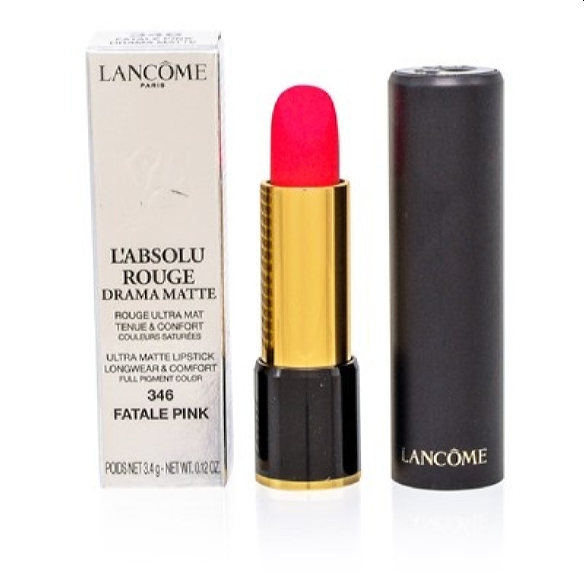 Lancome  Lancome L'Absolu Rouge Lipstick 346 Fatale Pink 0.14 Oz (4 Ml)  3614272012714