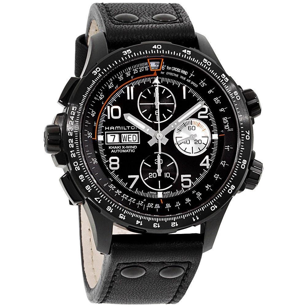 Hamilton Khaki Aviation X-Wind Calibre H-21 Automatic Chronograph Automatic Black Dial Men's Watch H77736733