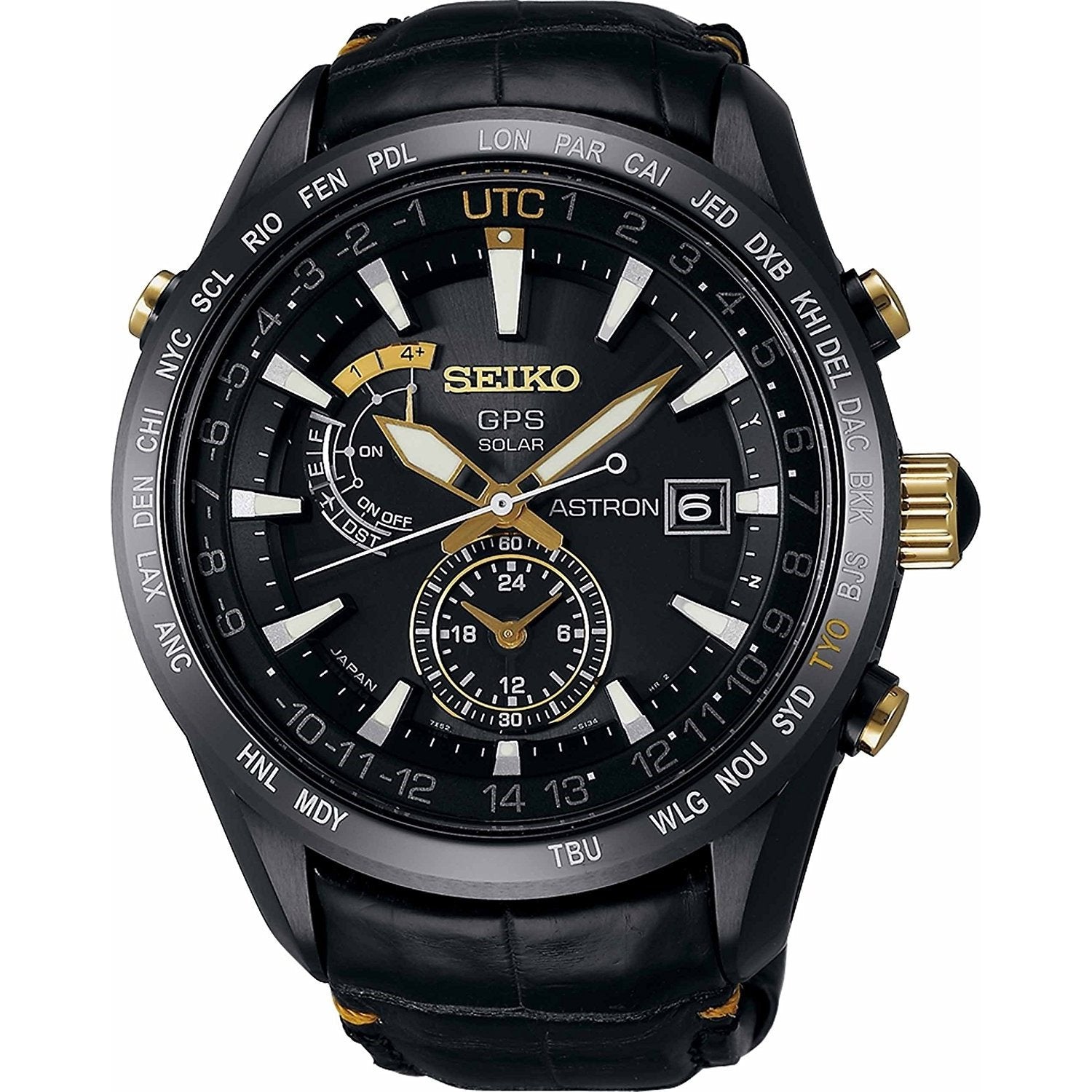 Seiko Astron GPS Solar Limited Edition Solar World Time Black Dial Men's Watch SAST100