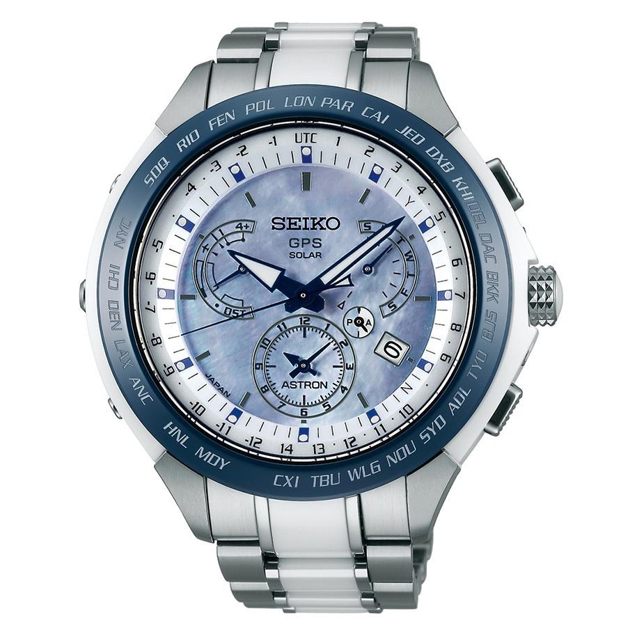 Seiko Astron GPS Solar Solar Chronograph Mother of Pearl Dial Men's Watch SSE039