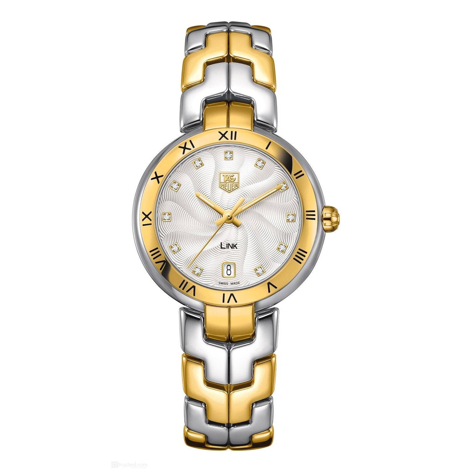 Tag Heuer Link Quartz 18kt yellow gold Diamond Silver Dial Women's Watch WAT1350.BB0957
